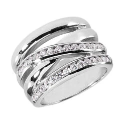 14K White Gold Round Diamond Ladies Ring 0.73ct