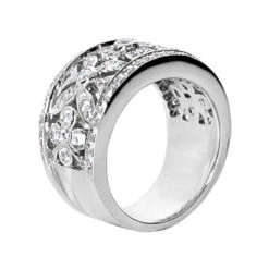 14K White Gold Round Diamond Ladies Ring 0.80ct 13.1mm -Urban Jewels Shop 14k gold round diamond ladies ring 080ct p 29698 back white
