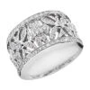 14K White Gold Round Diamond Ladies Ring 0.80ct 13.1mm