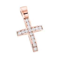 14K White Gold Round Diamond Mini Cross Pendant 0.85ct -Urban Jewels Shop 14k gold round diamond mini cross pendant 085ct p 6571 ro
