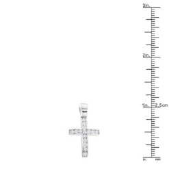 14K White Gold Round Diamond Mini Cross Pendant 0.85ct -Urban Jewels Shop 14k gold round diamond mini cross pendant 085ct p 6571 rulerwh