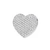 14K White Gold Round Diamond Pave Heart Pendant 1.21ct