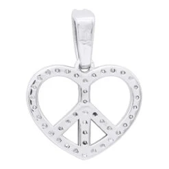 14K White Gold Round Diamond Peace Sign Heart Pendant 0.63ct 11 14K White Gold Round Diamond Peace Sign Heart Pendant 0.63ct -Urban Jewels Shop 14k gold round diamond peace sign heart pendant 063ct p 27782 backwh
