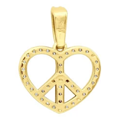 14K White Gold Round Diamond Peace Sign Heart Pendant 0.63ct 12 14K White Gold Round Diamond Peace Sign Heart Pendant 0.63ct -Urban Jewels Shop 14k gold round diamond peace sign heart pendant 063ct p 27782 backye