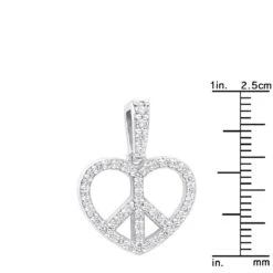 14K White Gold Round Diamond Peace Sign Heart Pendant 0.63ct 15 14K White Gold Round Diamond Peace Sign Heart Pendant 0.63ct -Urban Jewels Shop 14k gold round diamond peace sign heart pendant 063ct p 27782 rulerwh