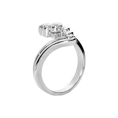 14K White Gold Round Diamond Right Hand Ladies Ring 0.42ct 3 14K White Gold Round Diamond Right Hand Ladies Ring 0.42ct - Image 3