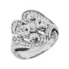 14K White Gold Round Diamond Right Hand Ladies Ring 0.78ct