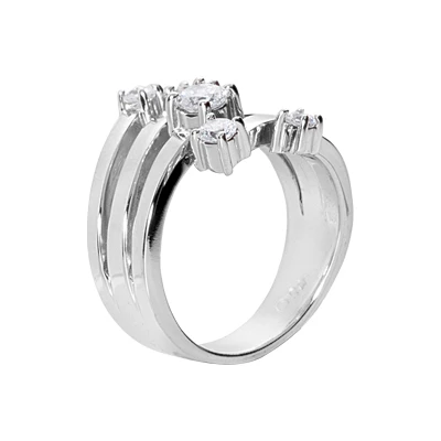 14K White Gold Round Diamond Right Hand Ring 0.59ct 3 14K White Gold Round Diamond Right Hand Ring 0.59ct - Image 3