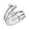 14K White Gold Round Diamond Right Hand Ring 0.59ct