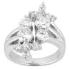 14K White Gold Round Diamond Right Hand Women's Ring 2ct