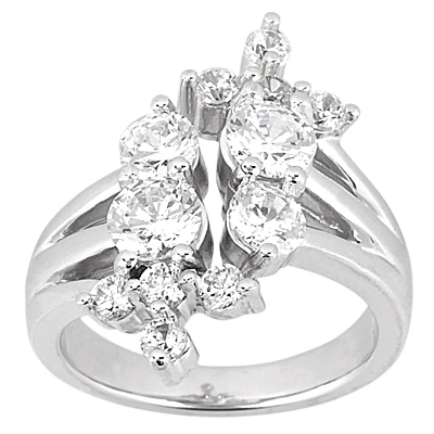 14K White Gold Round Diamond Right Hand Women's Ring 2ct 1 14K White Gold Round Diamond Right Hand Women's Ring 2ct