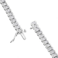 Round Diamond 14K White Gold Women's Tennis Bracelet 4.70ct 10 Round Diamond 14K White Gold Women's Tennis Bracelet 4.70ct -Urban Jewels Shop 14k gold round diamond tennis bracelet 470ct p 260 backwh