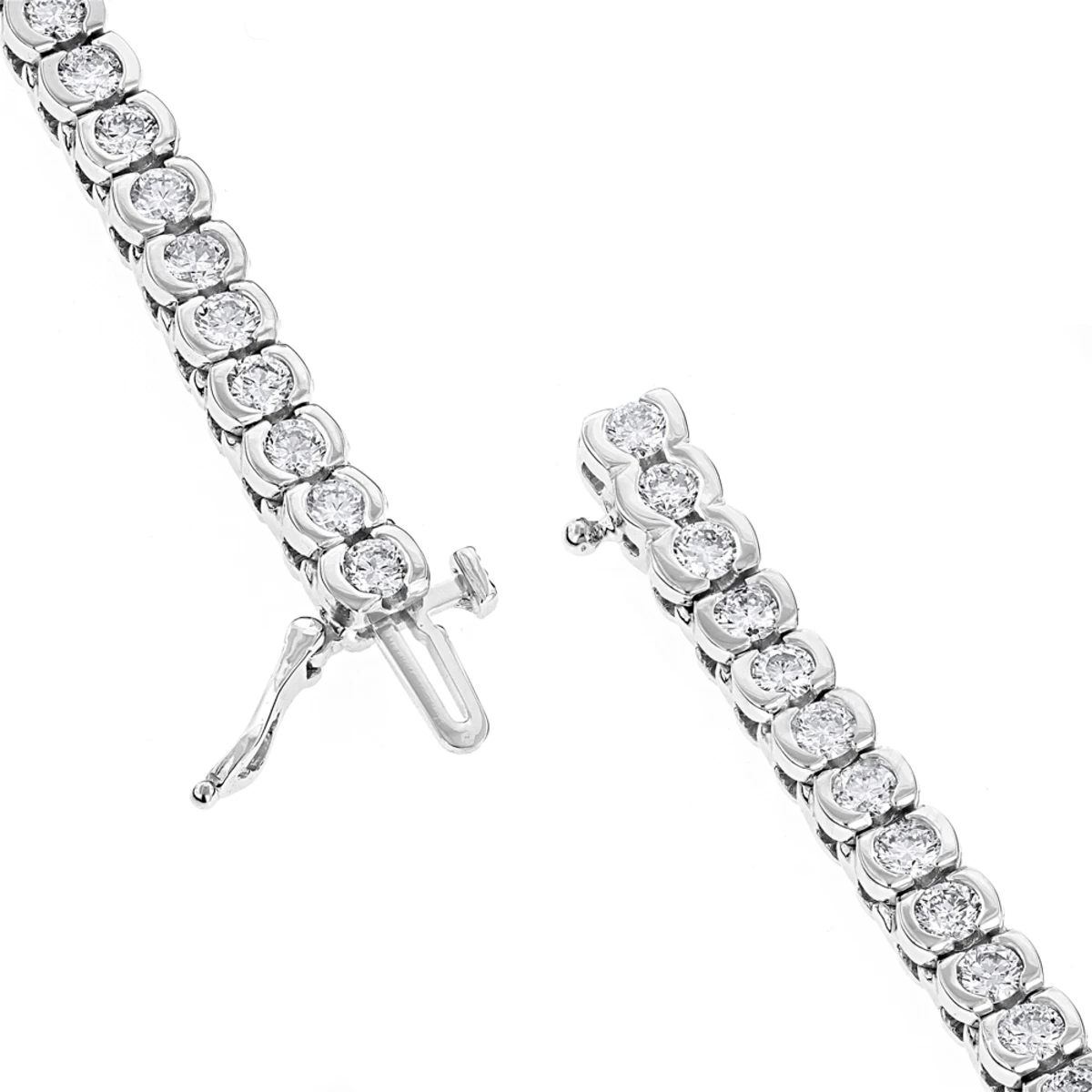 Round Diamond 14K White Gold Women's Tennis Bracelet 4.70ct 4 Round Diamond 14K White Gold Women's Tennis Bracelet 4.70ct - Image 4