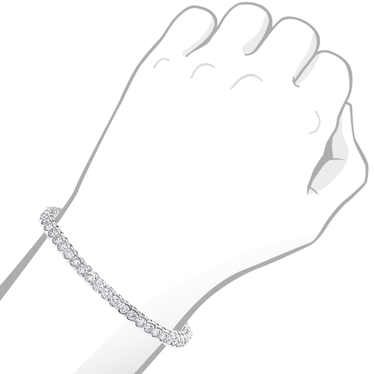 Round Diamond 14K White Gold Women's Tennis Bracelet 4.70ct 6 Round Diamond 14K White Gold Women's Tennis Bracelet 4.70ct - Image 6
