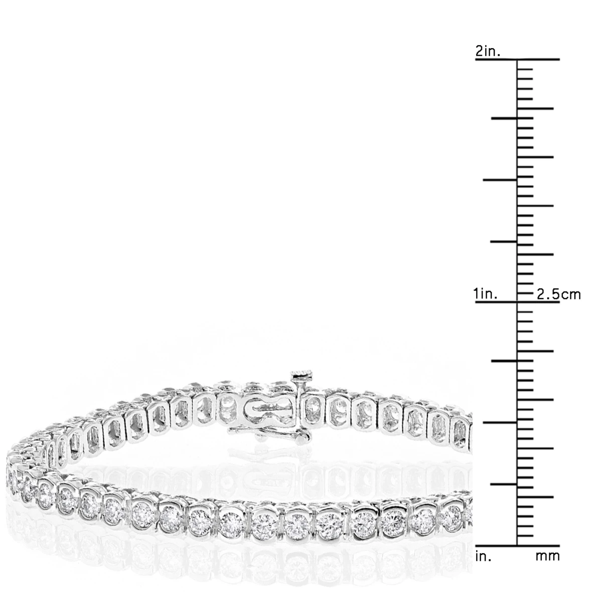 Round Diamond 14K White Gold Women's Tennis Bracelet 4.70ct 5 Round Diamond 14K White Gold Women's Tennis Bracelet 4.70ct - Image 5