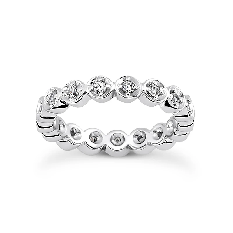 14K White Gold Round Diamonds Eternity Ring 0.60ct 1 14K White Gold Round Diamonds Eternity Ring 0.60ct