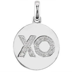 14K White Gold Round Diamonds Initial Pendant 0.57ct