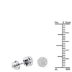 14K White Gold Round Prong Diamond Cluster Earrings 0.63ct -Urban Jewels Shop 14k gold round prong diamond cluster earrings 063ct p 5811 rulerwh 20201023