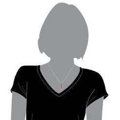 14K White Gold Ruby Cross Pendant Round Princess Cut 2.85ct By Luxurman -Urban Jewels Shop 14k gold ruby cross pendant round princess cut 285ct by luxurman bodwh