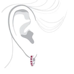 14K Yellow Gold Ruby Hoop Earrings 1/2 Inch 1 Carat Small Huggies -Urban Jewels Shop 14k gold ruby hoop earrings 1 2 inch 1 carat small huggies body white 1