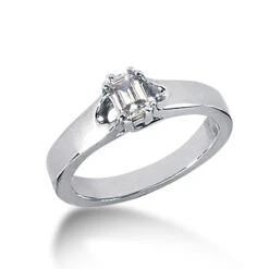 14K White Gold Solitaire Engagement Ring 0.25ct 3.96mm