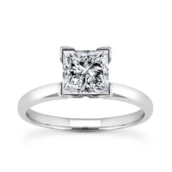 14K White Gold Solitaire Engagement Ring 0.30ct 2.2mm