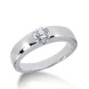 14K White Gold Solitaire Engagement Ring 0.35ct 3.9mm