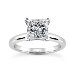 14K White Gold Solitaire Engagement Ring 0.40ct 2.2mm