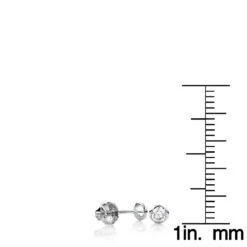 14K White Gold Solitaire Round Diamond Bezel Stud Earrings 0.25ct -Urban Jewels Shop 14k gold solitaire round diamond bezel stud earrings 025ct rulerwh