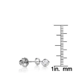 14K White Gold Solitaire Round Diamond Bezel Stud Earrings 0.75ct -Urban Jewels Shop 14k gold solitaire round diamond bezel stud earrings 075ct rulerwh