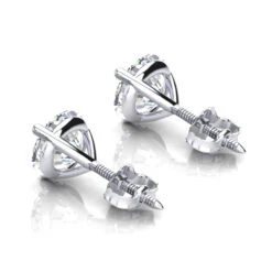14K White Gold Solitaire Round Diamond Martini Stud Earrings 0.33ct -Urban Jewels Shop 14k gold solitaire round diamond martini stud earrings 033ct backwh