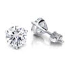 14K White Gold Solitaire Round Diamond Martini Stud Earrings 0.33ct