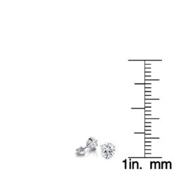 14K White Gold Solitaire Round Diamond Martini Stud Earrings 0.33ct -Urban Jewels Shop 14k gold solitaire round diamond martini stud earrings 033ct rulerwh