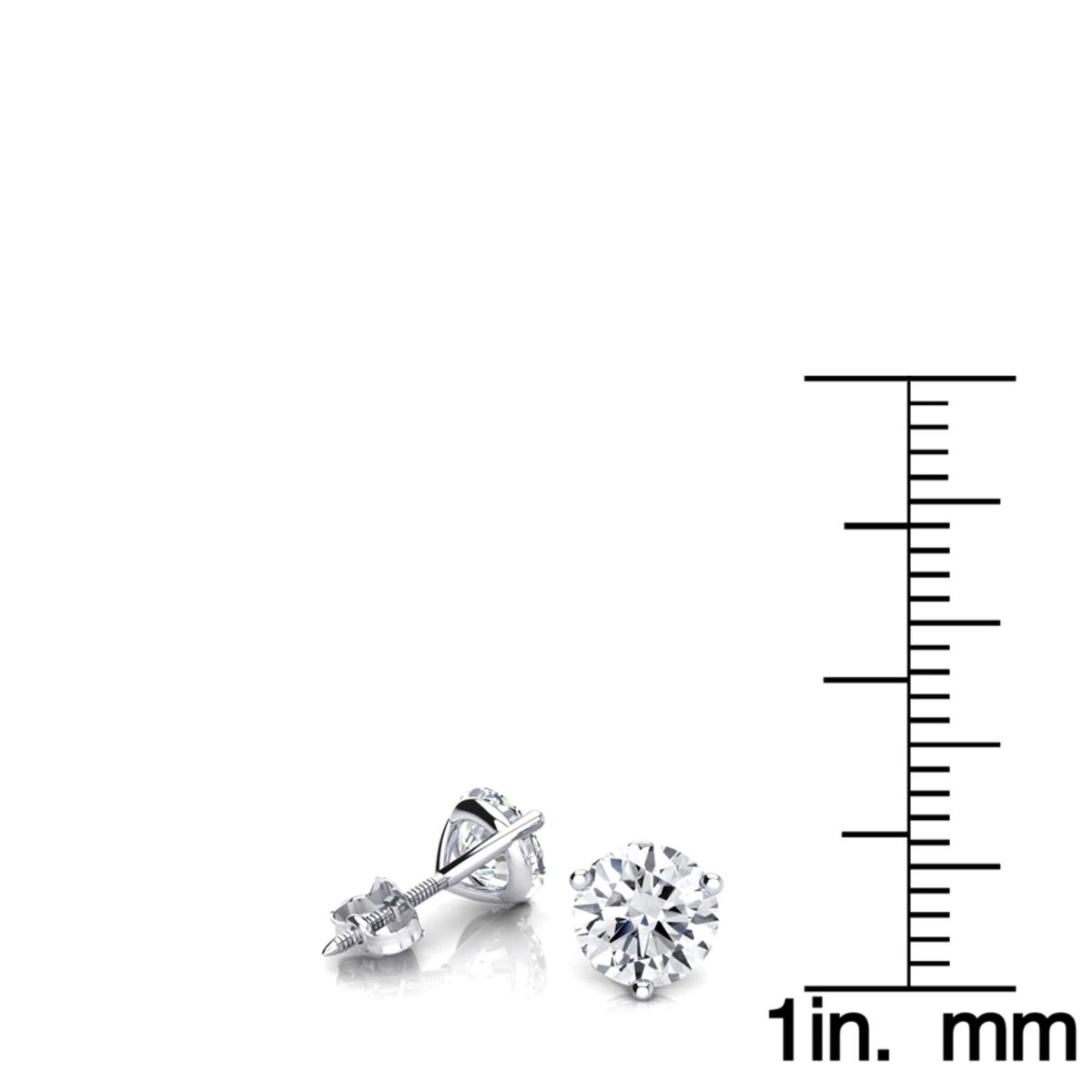 14K White Gold Solitaire Round Diamond Martini Stud Earrings 1.5ct 6 14K White Gold Solitaire Round Diamond Martini Stud Earrings 1.5ct - Image 6