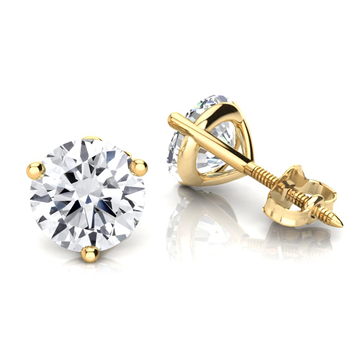 14K White Gold Solitaire Round Diamond Martini Stud Earrings 1.5ct 2 14K White Gold Solitaire Round Diamond Martini Stud Earrings 1.5ct - Image 2