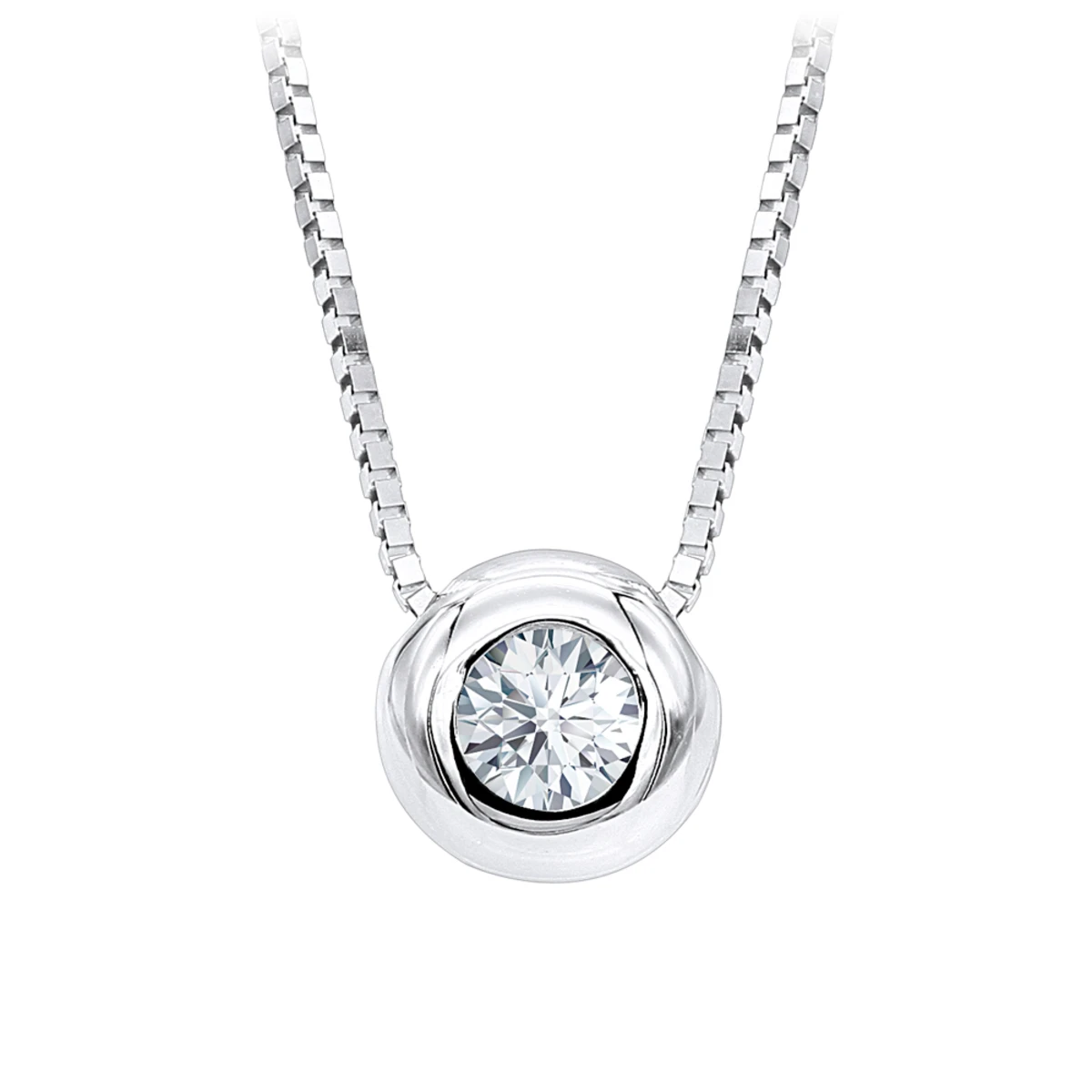 14K White Gold Solitaire Round Diamond Necklace Ladies Pendant With Chain 0.25ct 1 14K White Gold Solitaire Round Diamond Necklace Ladies Pendant With Chain 0.25ct