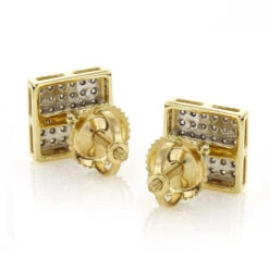 14K Yellow Gold Square Shaped Diamond Stud Earrings 0.41ct -Urban Jewels Shop 14k gold square shaped diamond stud earrings 041ct p 5934 backye