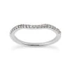 Ultra Thin 14K White Gold Unique Diamond Engagement Band 0.12ct 1.1mm