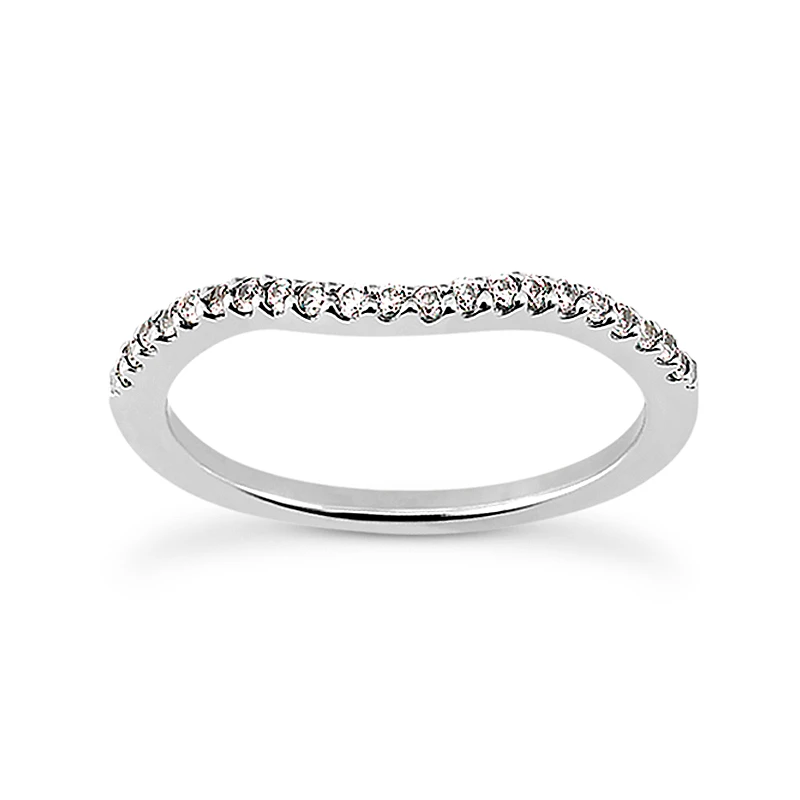 Ultra Thin 14K White Gold Unique Diamond Engagement Band 0.12ct 1.1mm 1 Ultra Thin 14K White Gold Unique Diamond Engagement Band 0.12ct 1.1mm