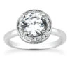 14K White Gold Unique Diamond Engagement Ring 0.82ct 2.75mm