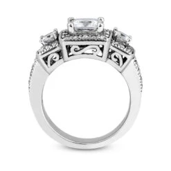 14K White Gold Unique Diamond Engagement Ring 0.94ct 4.2mm -Urban Jewels Shop 14k gold unique diamond engagement ring 094ct p 24081 additional white