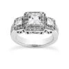 14K White Gold Unique Diamond Engagement Ring 0.94ct 4.2mm