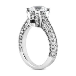 14K White Gold Unique Diamond Engagement Ring 1.18ct 2mm -Urban Jewels Shop 14k gold unique diamond engagement ring 118ct p 23850 back white 20220426