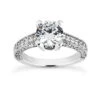 14K White Gold Unique Diamond Engagement Ring 1.18ct 2mm
