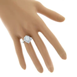 14K White Gold Unique Drop Design Pear Shape Diamond Cluster Ring For Women 1.3ct -Urban Jewels Shop 14k gold unique drop design pear shape diamond cluster ring for women 13ct bodwh