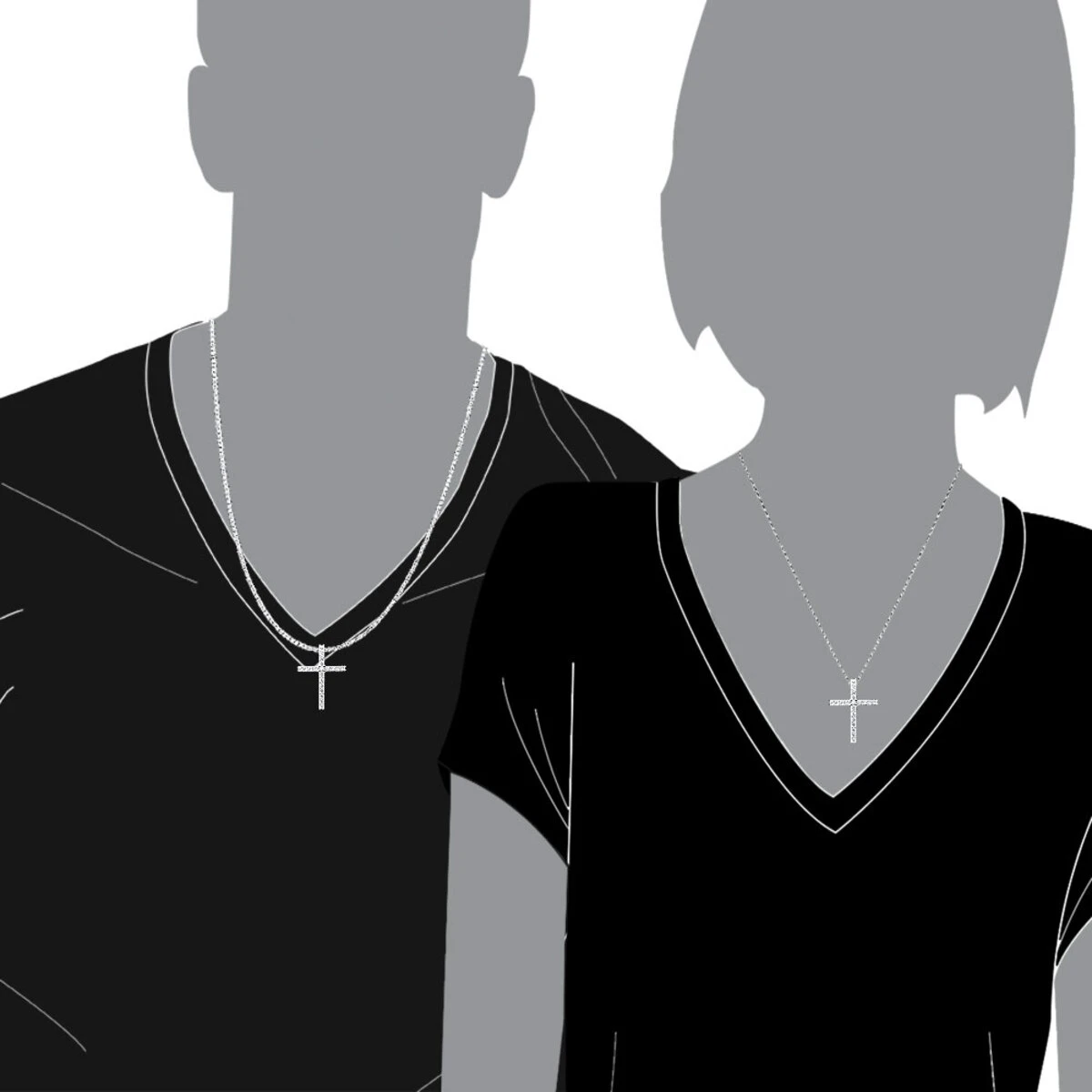 14K White Gold VS Diamond Cross Pendant For Men & Women 1.6Ct 7 14K White Gold VS Diamond Cross Pendant For Men & Women 1.6Ct - Image 7