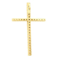 14K Yellow Gold White And Yellow Diamond Cross Pendant 0.72ct -Urban Jewels Shop 14k gold white and yellow diamond cross pendant 072ct p 6606 backye