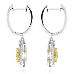 14K White Gold White Yellow Diamond Circle Earrings Hoop Dangles By Luxurman 2ct 9 14K White Gold White Yellow Diamond Circle Earrings Hoop Dangles By Luxurman 2ct -Urban Jewels Shop 14k gold white yellow diamond circle earrings hoop dangles by luxurman 2ct backwh