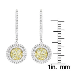 14K White Gold White Yellow Diamond Circle Earrings Hoop Dangles By Luxurman 2ct 11 14K White Gold White Yellow Diamond Circle Earrings Hoop Dangles By Luxurman 2ct -Urban Jewels Shop 14k gold white yellow diamond circle earrings hoop dangles by luxurman 2ct rulerwh