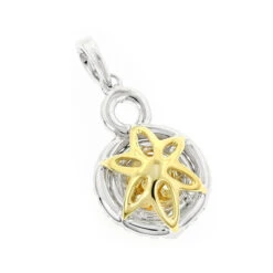 14K White Gold White Yellow Diamond Round Pendant For Women 1.15ct -Urban Jewels Shop 14k gold white yellow diamond round pendant for women 115ct backwh